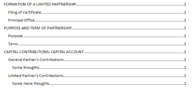 Table of Contents